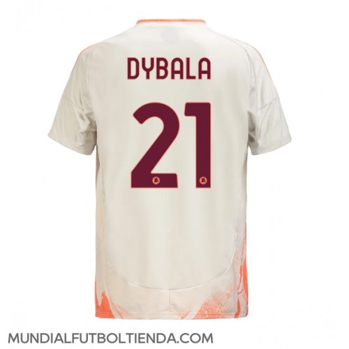 Camiseta AS Roma Paulo Dybala #21 Segunda Equipación Replica 2024-25 mangas cortas